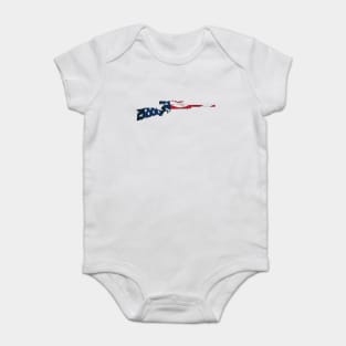 Patriotic Hunting Rifle with Scope and USA Flag Overlay Baby Bodysuit